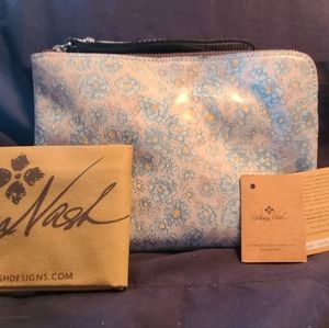 Patricia Nash blue flower cosmetic bag